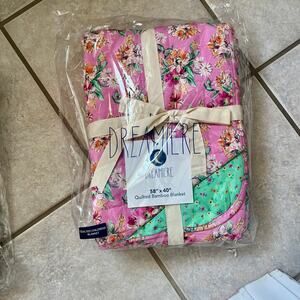 NWT Dramiere bamboo quilted youth blanket floral
